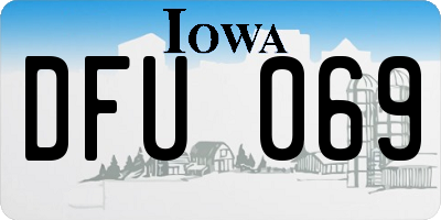 IA license plate DFU069
