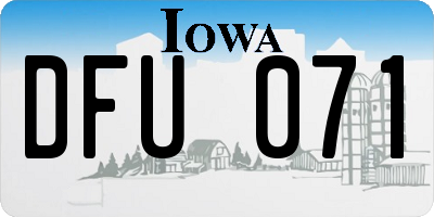 IA license plate DFU071