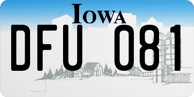 IA license plate DFU081