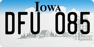 IA license plate DFU085