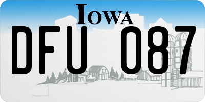 IA license plate DFU087