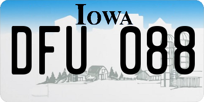 IA license plate DFU088