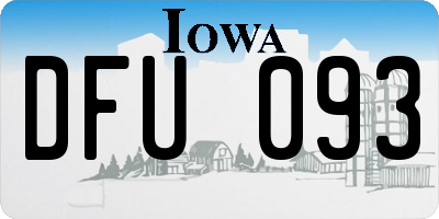 IA license plate DFU093