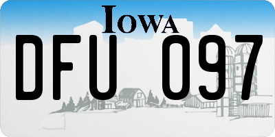 IA license plate DFU097