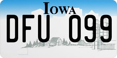 IA license plate DFU099