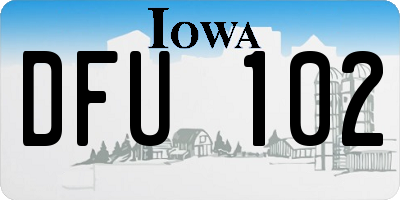 IA license plate DFU102
