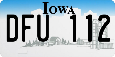 IA license plate DFU112