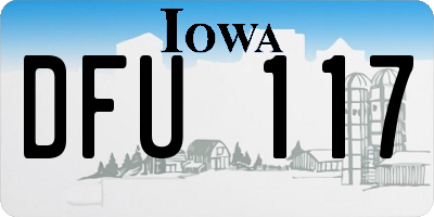 IA license plate DFU117