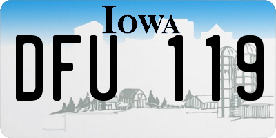 IA license plate DFU119