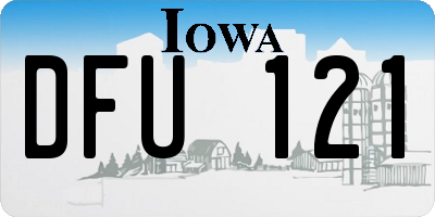 IA license plate DFU121