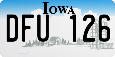 IA license plate DFU126