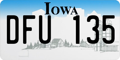 IA license plate DFU135
