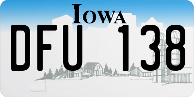 IA license plate DFU138