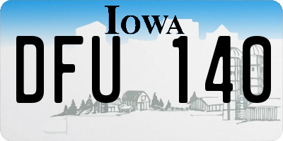 IA license plate DFU140