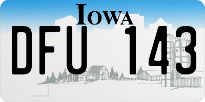 IA license plate DFU143