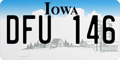 IA license plate DFU146