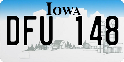 IA license plate DFU148