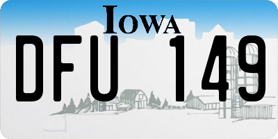 IA license plate DFU149