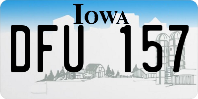 IA license plate DFU157