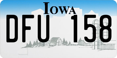 IA license plate DFU158