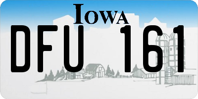 IA license plate DFU161