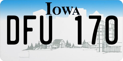 IA license plate DFU170