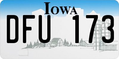 IA license plate DFU173