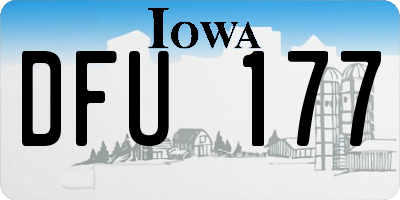 IA license plate DFU177