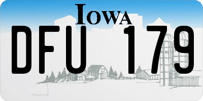 IA license plate DFU179