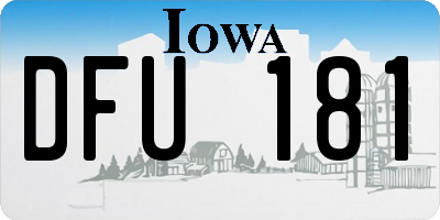 IA license plate DFU181