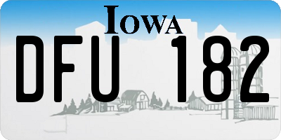 IA license plate DFU182