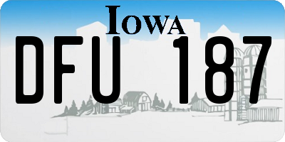 IA license plate DFU187