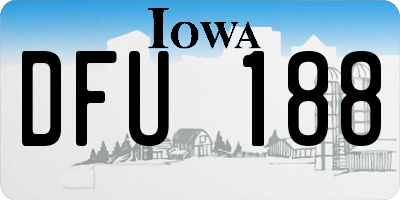 IA license plate DFU188