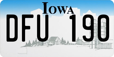 IA license plate DFU190