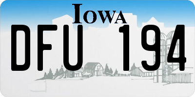 IA license plate DFU194