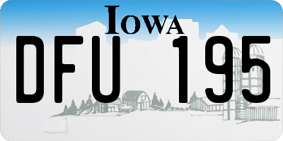 IA license plate DFU195