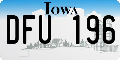 IA license plate DFU196