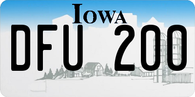 IA license plate DFU200