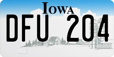 IA license plate DFU204