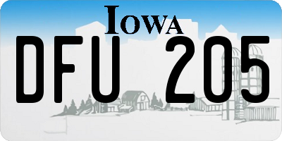 IA license plate DFU205