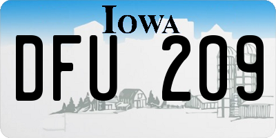 IA license plate DFU209