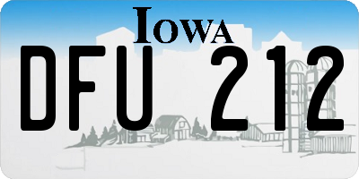IA license plate DFU212