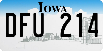 IA license plate DFU214