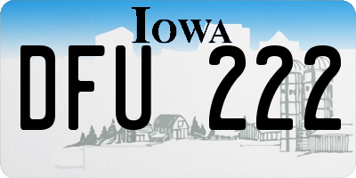 IA license plate DFU222