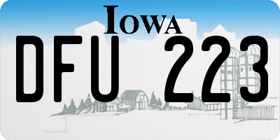 IA license plate DFU223