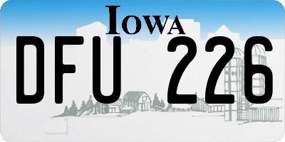 IA license plate DFU226