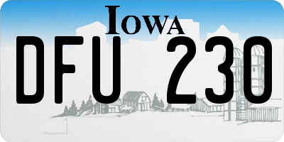 IA license plate DFU230