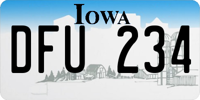 IA license plate DFU234
