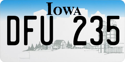 IA license plate DFU235