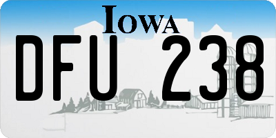 IA license plate DFU238